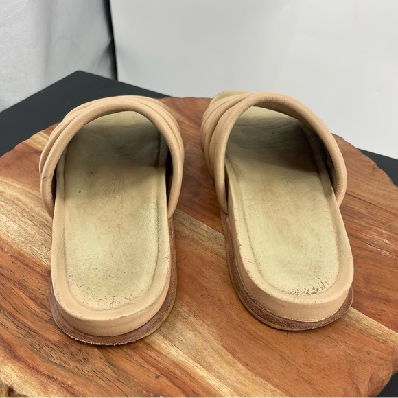 Wal & Pai Lake beige leather slide Sandals sz 38 7-7.5 - Picture 5 of 9
